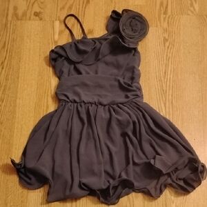 Elegant One-Shoulder Dress in Dark Gray